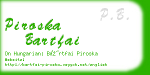 piroska bartfai business card